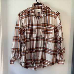 Rust red / beige flannel